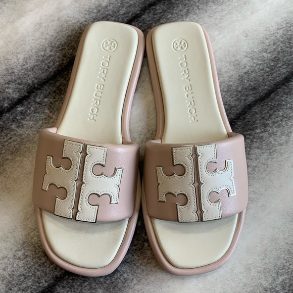 tory burch shell pink slides